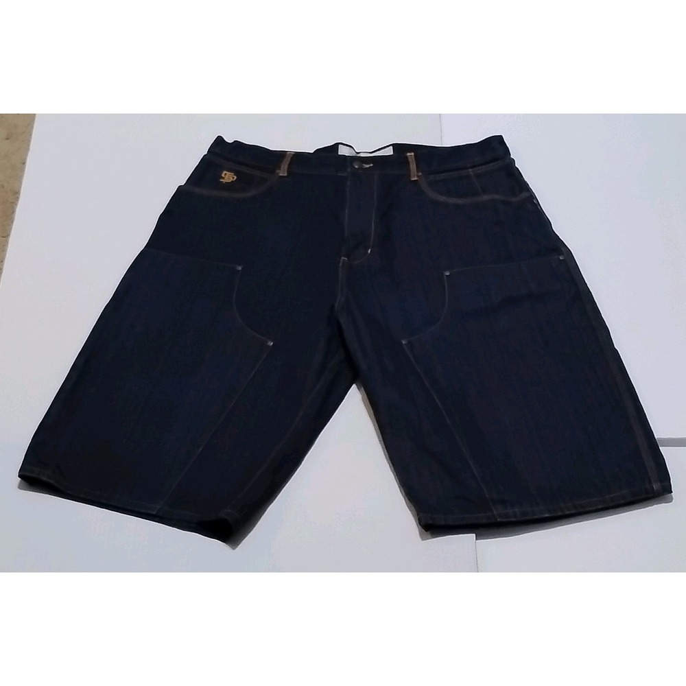 Vintage State Property Men's Dark Wash Cotton Denim Shorts 5-Pocket 15.5"